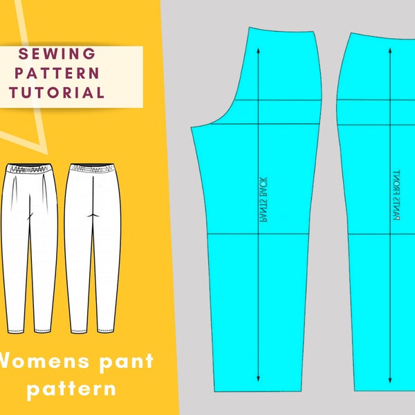 Basic Pant Sewing Pattern Tutorial for women | How to make your own sewing pattern | Using our easy method   | Easy Digital PDF