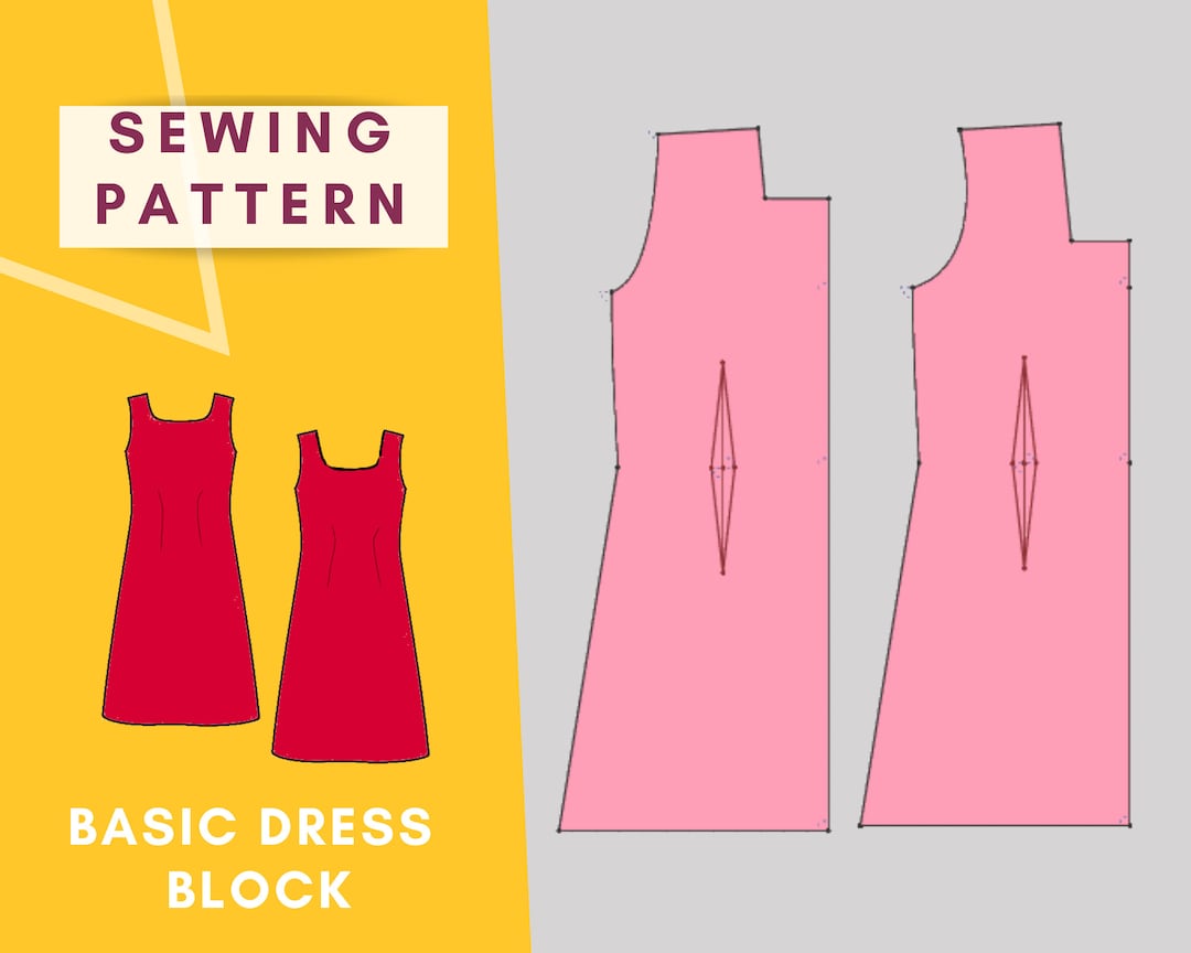 Basic Dress Block Sewing Pattern for Women Size XS xl Pdf - Etsy