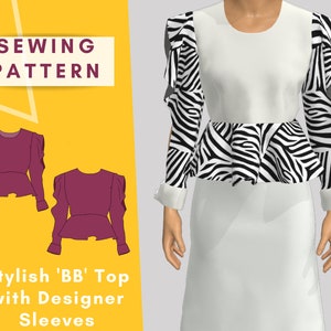 Crop Top Sewing Pattern for women | Size XS - XL pdf pattern for printing at home | Instant Download | Easy Digital PDF
