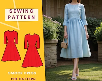 Dress Sewing Pattern for women | Size XXS - 4XL pdf pattern for printing at home | Instant Download | Easy Digital PDF