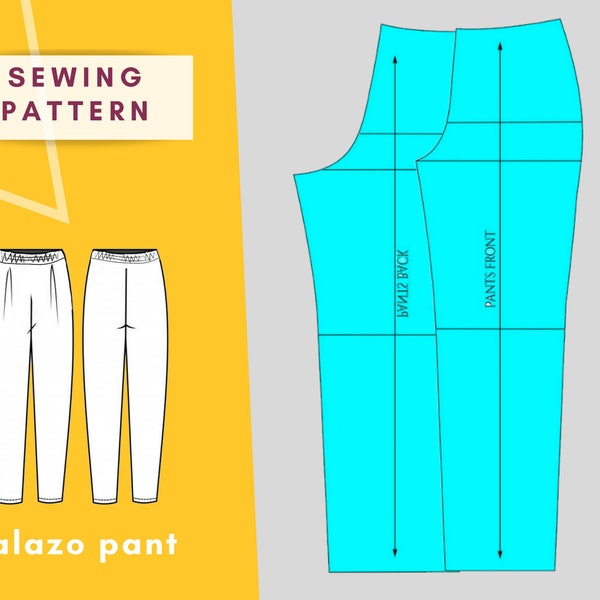 Women pant Digital PDF Sewing Pattern | Size Xs-Xl | Instant Download | Easy Digital PDF