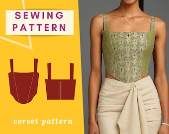 Corset Top Sewing Pattern | XXS-4XL size available | Easy Instruction | Instant download |pdf pattern