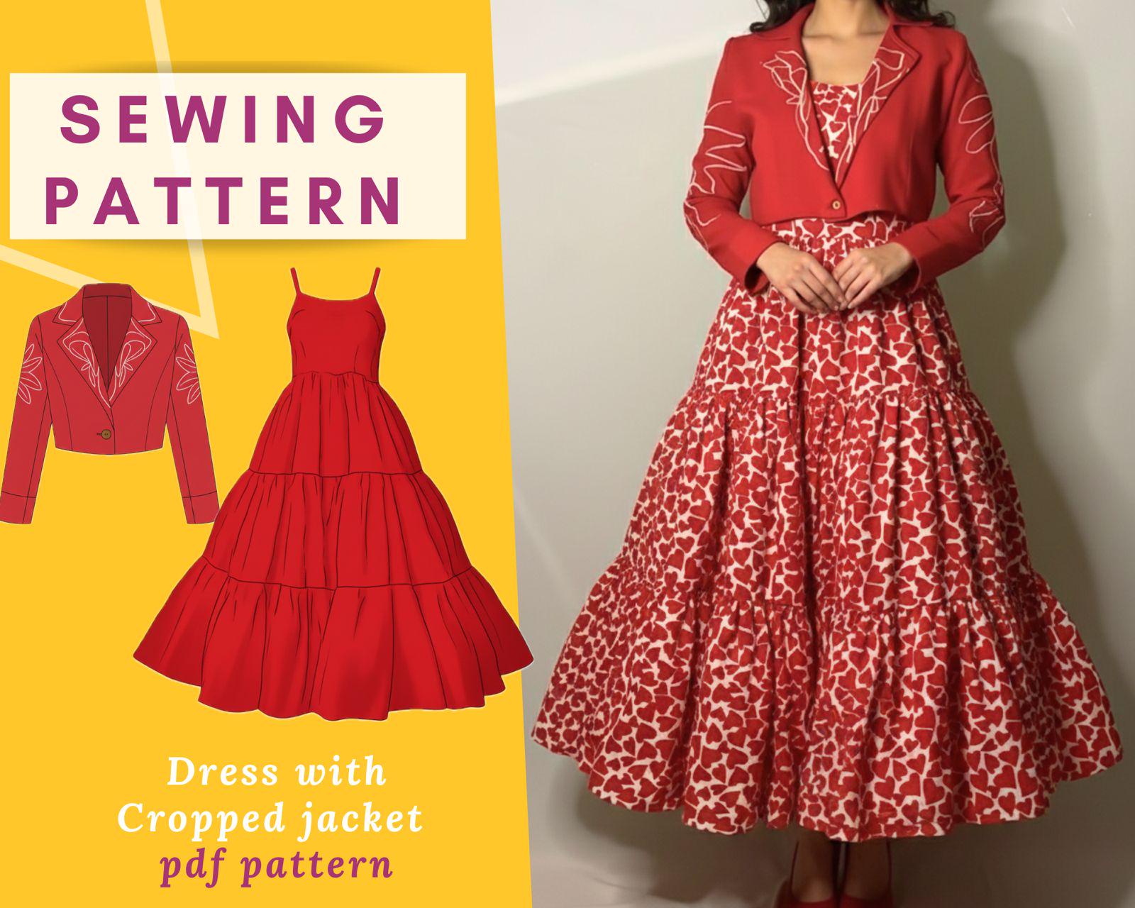 jacket dress pattern for ladies Cropped and Sewing | Women's Sizes XXS-3XL (PDF Pattern) jacket sewing pattern
