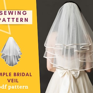 Bridal veil Sewing Pattern for women | pdf pattern for printing at home | Instant Download | Easy Digital PDF