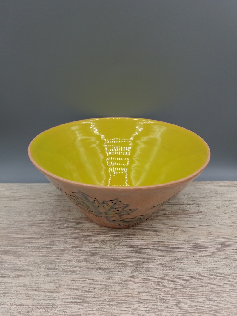 Large bright yellow bowl Decorate your holiday table.