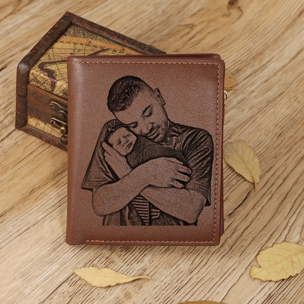 Handmade Engraved Wallet Fathers Day Gift-Personalized Mens Wallet-Custom Wallet Gift For Him-Leather Wallet Anniversary Gifts for Men