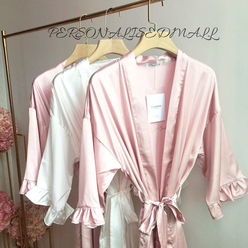 Handmade Personalized Bridesmaid Robes-Bridal Party Robes-Bride Robe-Bridal Robe-Bridesmaid Gifts-Wedding Gifts-Bride Gift For Her-Robe-Gift image 1