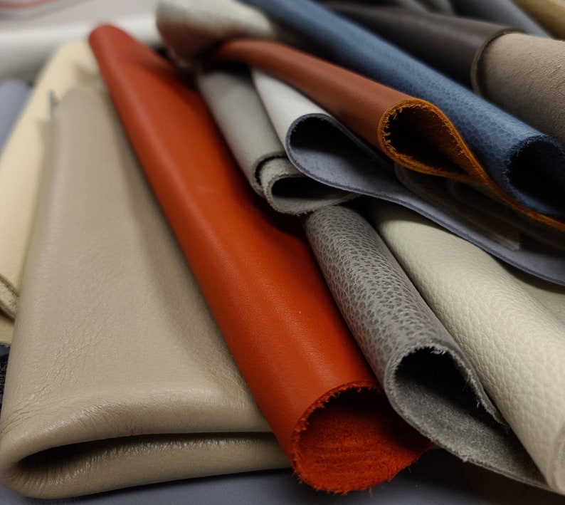 7 lbs upholstery Italian cowhide leather scrap Etsy