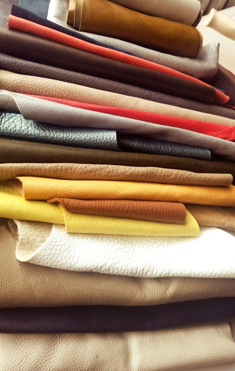 7 lbs upholstery Italian cowhide leather scrap Etsy