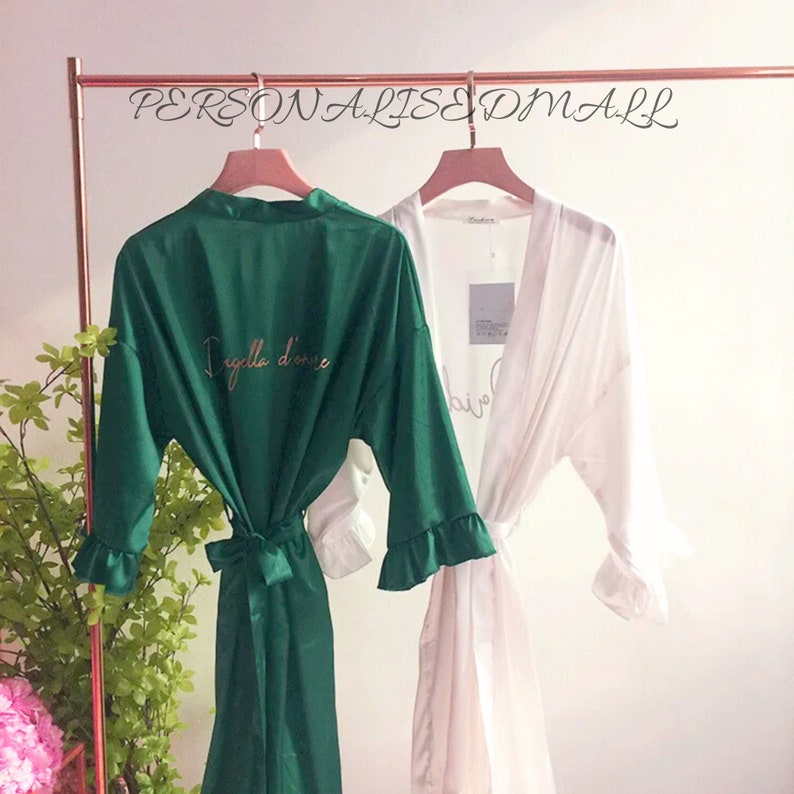 Handmade Personalized Bridesmaid Robes-Bridal Party Robes-Bride Robe-Bridal Robe-Bridesmaid Gifts-Wedding Gifts-Bride Gift For Her-Robe-Gift image 5