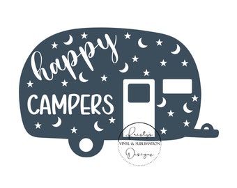 Happy Camper Svg | Happy Camper Png | Camper Svg | RV Svg | Outdoors Svg | Camping Svg | Cricut Cut File | Sublimation Design | Summer Svg