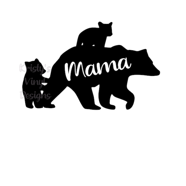 Mama Bear with Cubs SVG PNG for Cricut Silhouette Machines. Svg Png for Tshirts, Decals, Tumblers, Mothers Day SVG Mama Svg Bear Svg Png