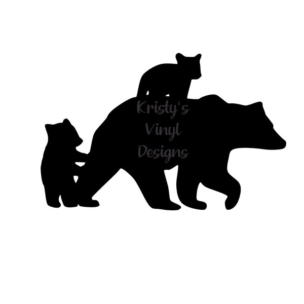 Mom Bear with Cubs SVG PNG for Cricut Silhouette Came Machines for Tshirts Decals Tumblers Crafts Wall Art Mothers Day SVG Bear Svg Cubs Svg