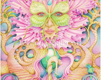 Visionary Art Print LIMITED EDITION. Surreal artwork & fantasy painting. Spiritual Goddess Art,  Divine Feminine Signed Archival Print.