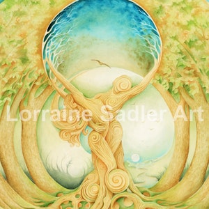 Soul Mates card. Card for lover, Twin Flame card. Spiritual art card, tree of life, fantasy art card,  fine art card for her/him, girl, boy.