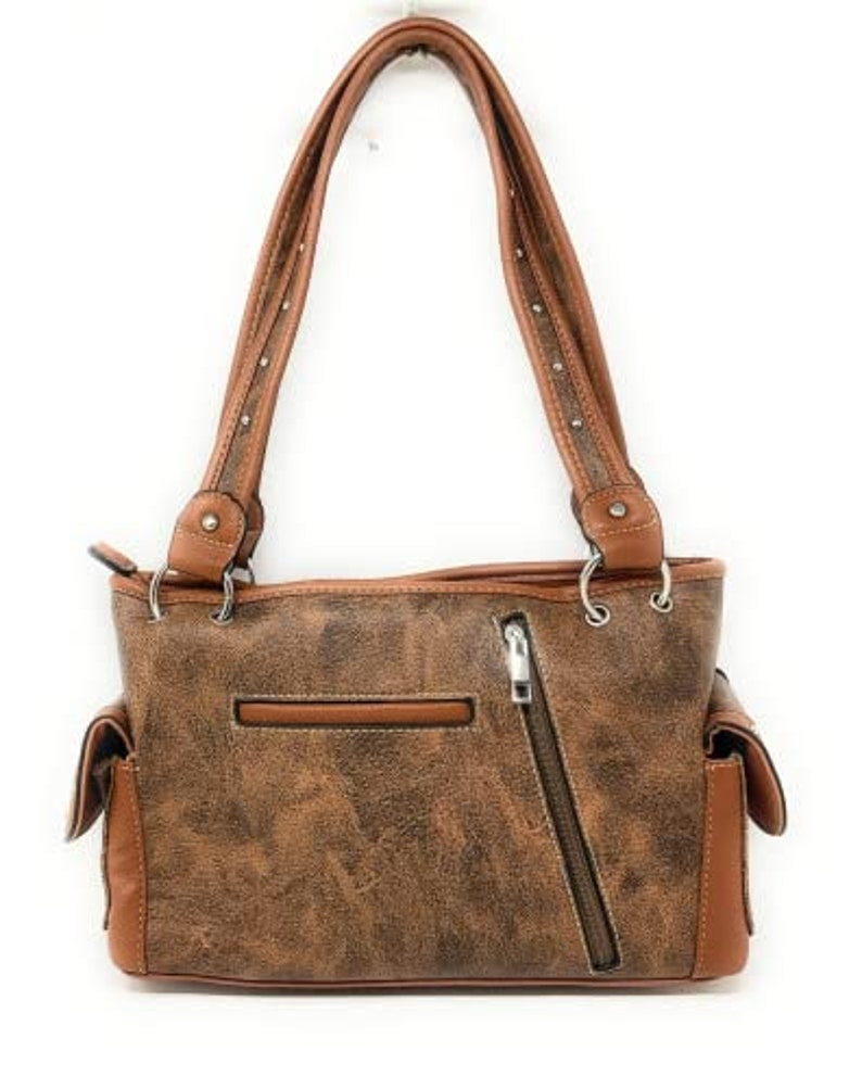 Western Embroidered Concealed Carry Purse/wallet Set W/rhinestone Cross