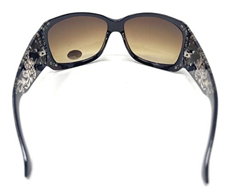 2 Pairs Of Global Vision Eyewear Marilyn 11 Women's Black Motorcycle Sunglasses Bling Black + Red Stripe Frames Flash Mirror Lenses, Size: Adult, Gray