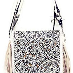The Arena handtooled leather fringe purse over the shoulder hand tooled and fringe  leather purse – The Rodeo Rose