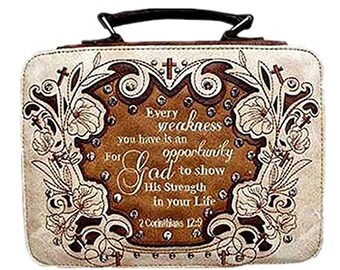 Western embroidery scripture women rhinestone cross bible verse handbag wallet in 5 colors