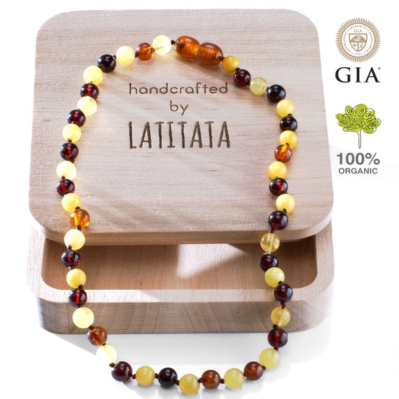 organic amber teething necklace