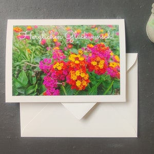 Wenskaart bloemen, vouwkaart, met envelop, bloemen, kaart, zomer, bloemen, bloem, wenskaart, gefeliciteerd, kleurrijk