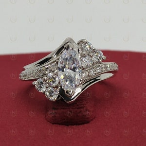 2.00 Ct Marquise Cut Diamond Unique Engagement Ring, Art Deco Wedding Ring, Marquise Solitaire Ring, Anniversary Ring For Women