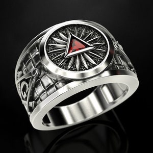 Mason Freemasons Men&#39;s Ring Biker In 925 Sterling Silver Masonic Ring Men&#39;s Mason Ring Freemasons Ring Men&#39;s Engagement Wedding Ring