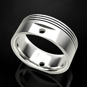 Engine Piston Ring Men's Wedding Band Biker Ring Mechanic Ring Men's Anniversary Band Ring Vehicle Engine Part Ring Unique Gift For Him