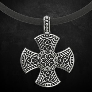 Celtic Cross Pendant 925 Sterling Silver Antique Celtic Pendant, Celtic Knot Pendant, Celtic Necklace Norse Celtic Jewelry