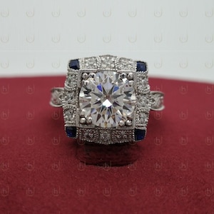 Estate Ring, 3.00 Carat Round Cut Diamond Engagement Ring Art Deco Wedding Ring, Round Cut Antique Ring, Anniversary Ring For Women