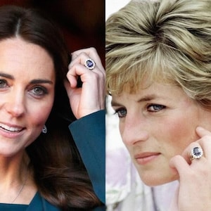 Princess Diana and Princess Kate Middelton Blue Sapphire Stone Engagement Ring, Vintage Royal Blue Ring, Promise Ring, Anniversary Ring