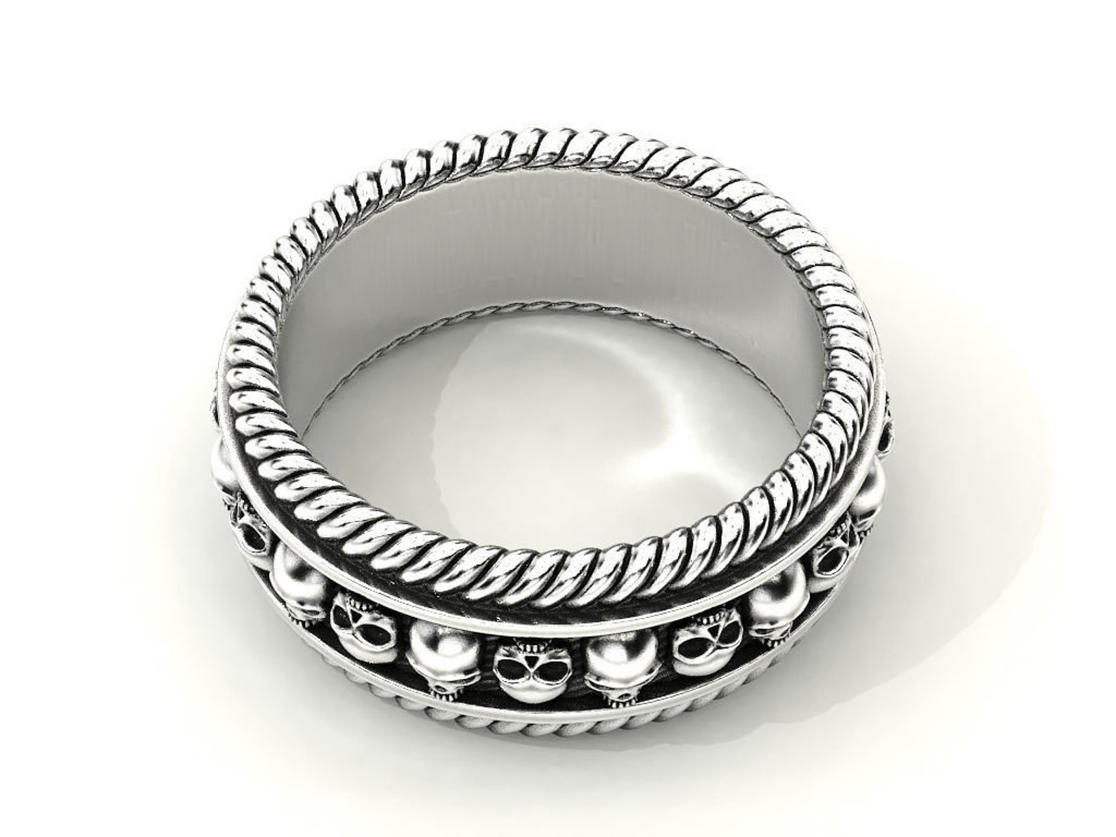 Gothic Skull Wedding Band Ring Gothic Ring Skull Band Gothic Etsy