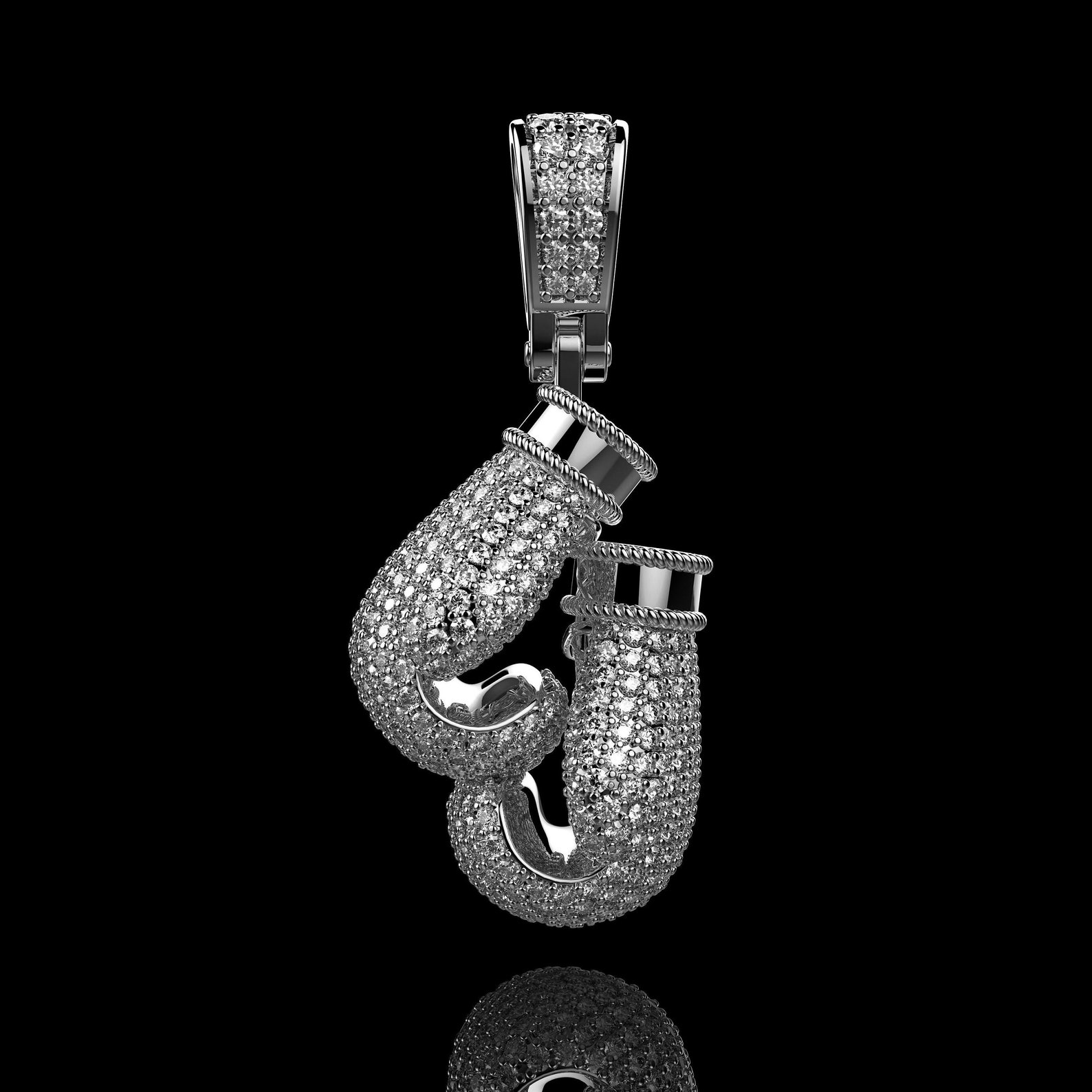 Boxing Glove Necklace Pendant Boxer 2.68 Cts Round Cut Lab Etsy