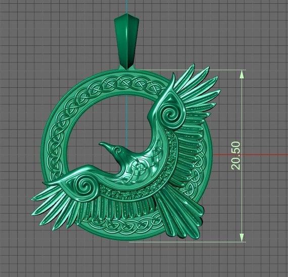 Mystischer Vogel Anhänger Keltischer Knoten Anhänger – Krähe