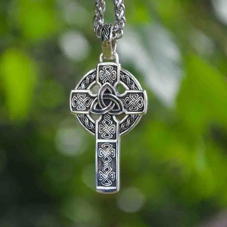 Celtic Cross Pendant Charm 925 Sterling Silver Celtic Design Pendant ...
