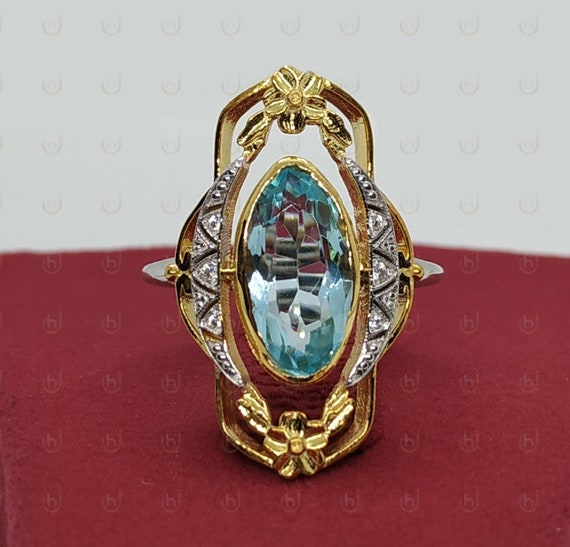 DP0809202207075266M Genuine 8ct Aquamarine Ring Size 8 main image 1