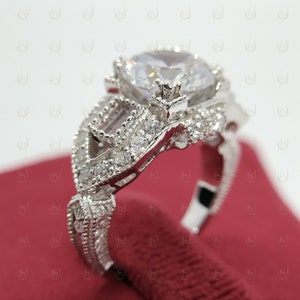 2.75 Ct Stunning Art Deco Diamond Filigree Statement Ring in 925 Sterling Silver, Art Deco Ring collection, Womens Vintage Art Deco Ring
