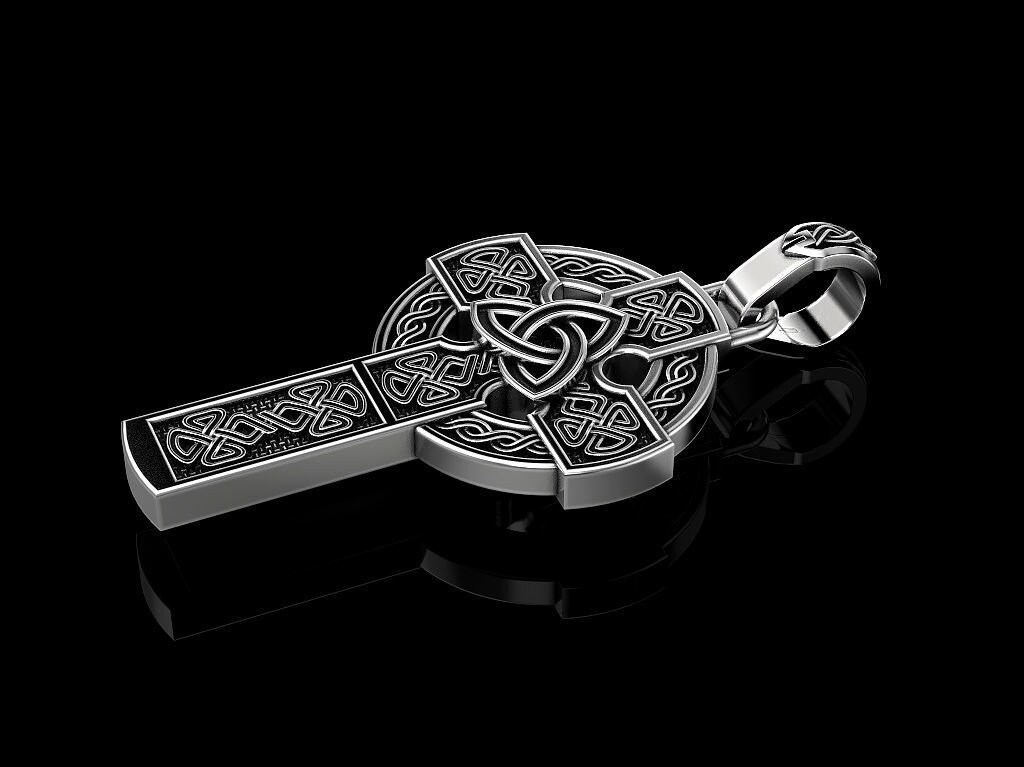 Celtic Cross Pendant Charm 925 Sterling Silver Celtic Design Pendant ...