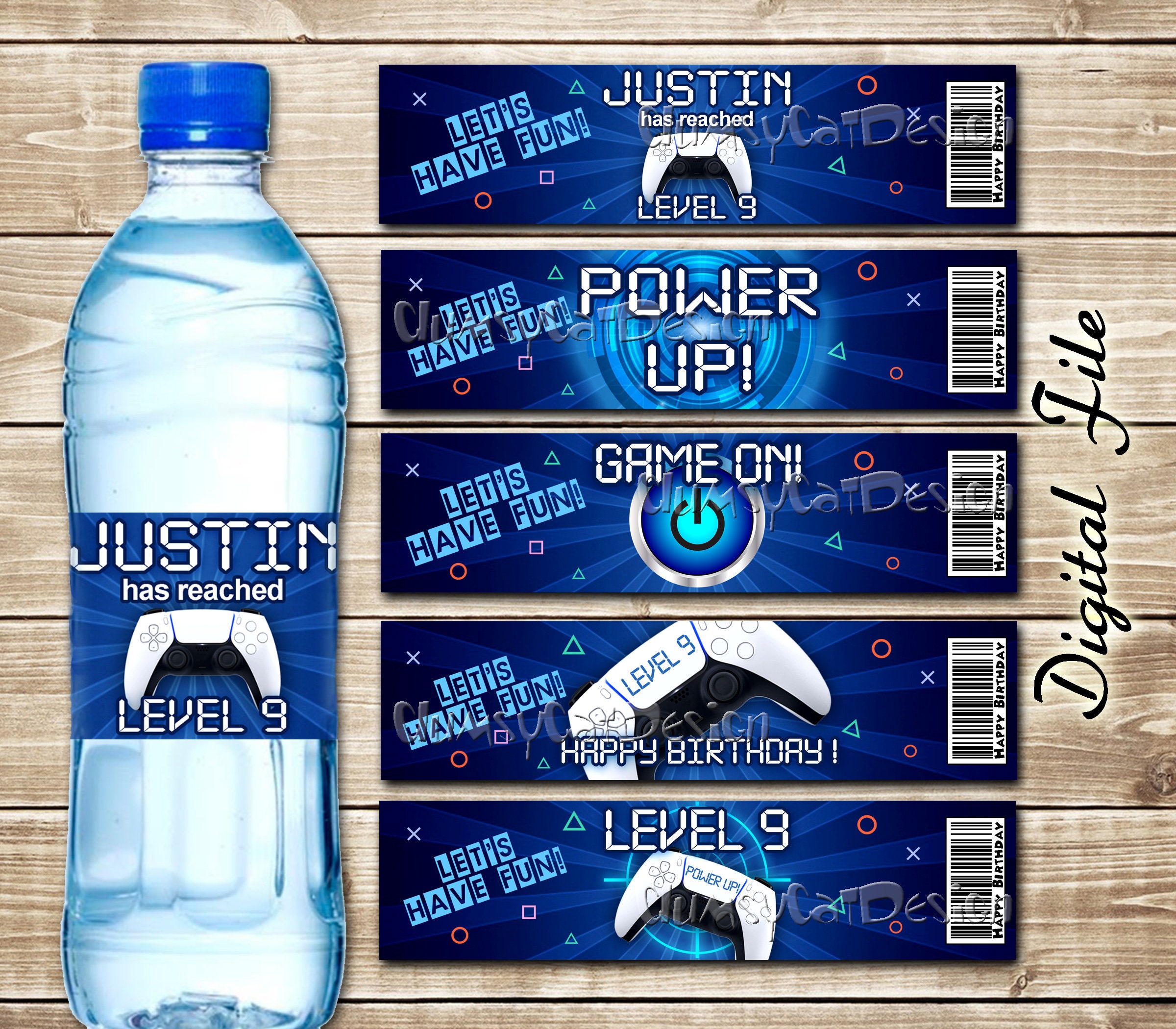 Video game party Bottle label gamer Game controller PS5 Etsy