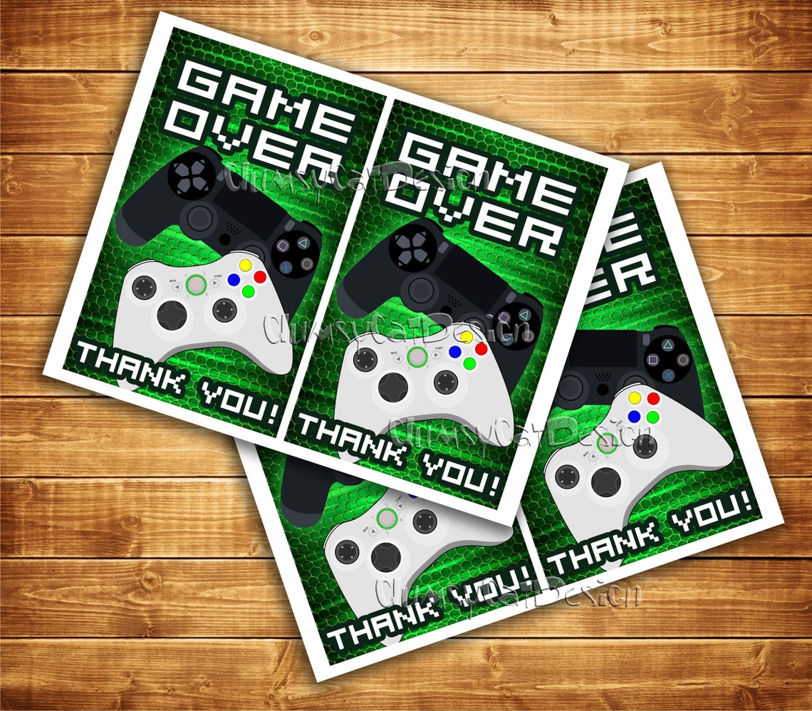 Gamer Gift Bag Label Gamer bag label Video Game thank you Etsy