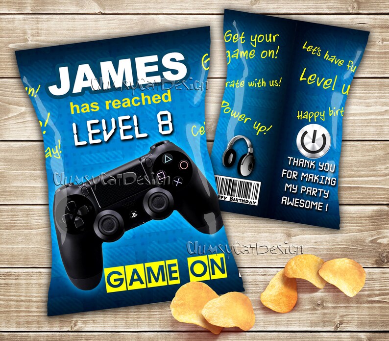 Gamer Party Chip Bag Video game chip bag Video game labels Etsy