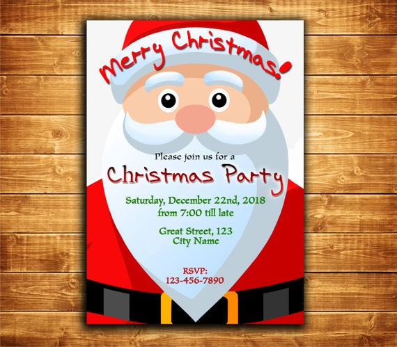 Xmas Santa invite Big Santa invite Santa invitation Modern | Etsy
