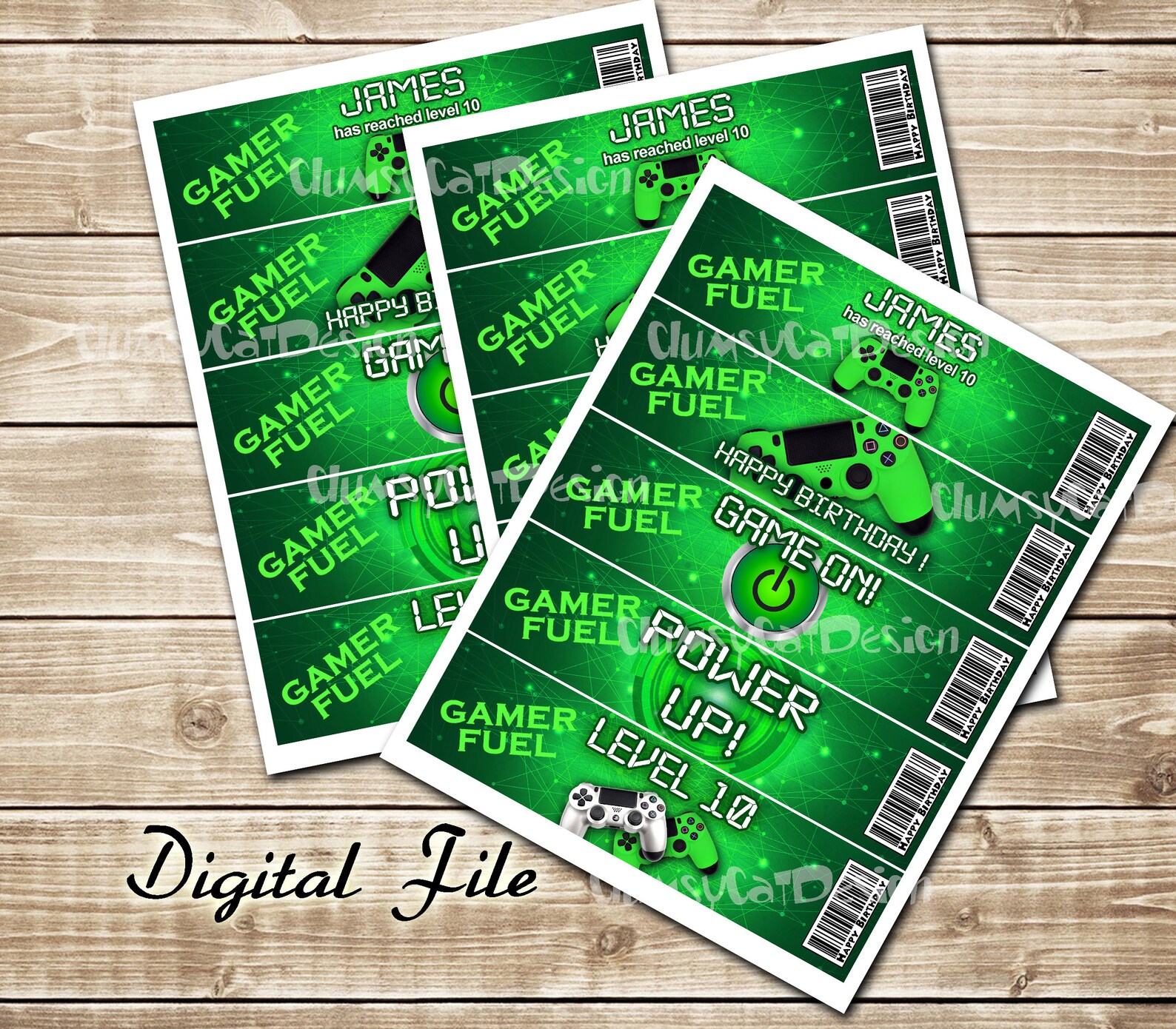 Video game party Bottle label gamer Game controller PS Etsy