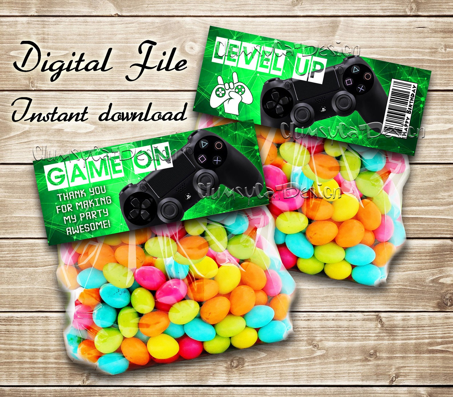 Video game treat bag Gamer Bag Topper Video game candy bag Etsy