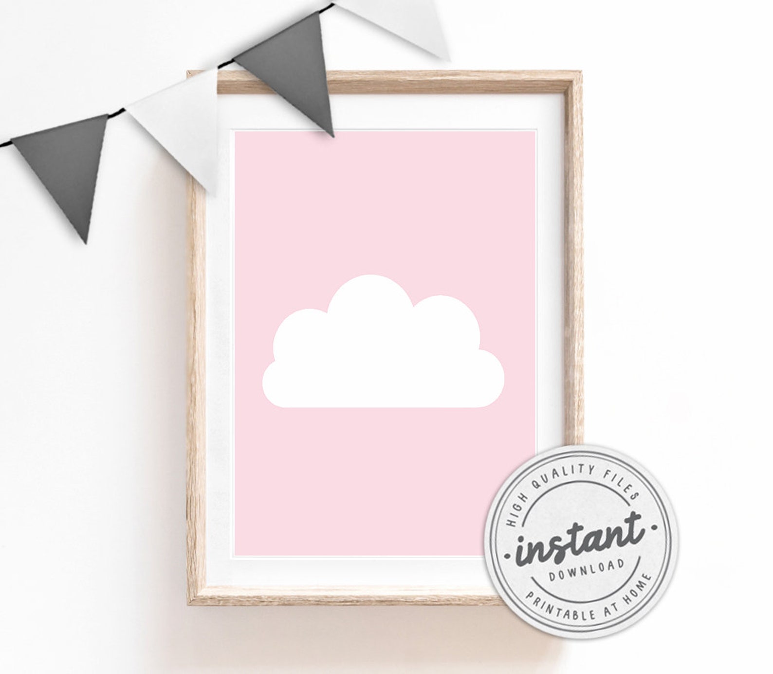 Pink Cloud Nursery Print Children's Décor Kid's Etsy