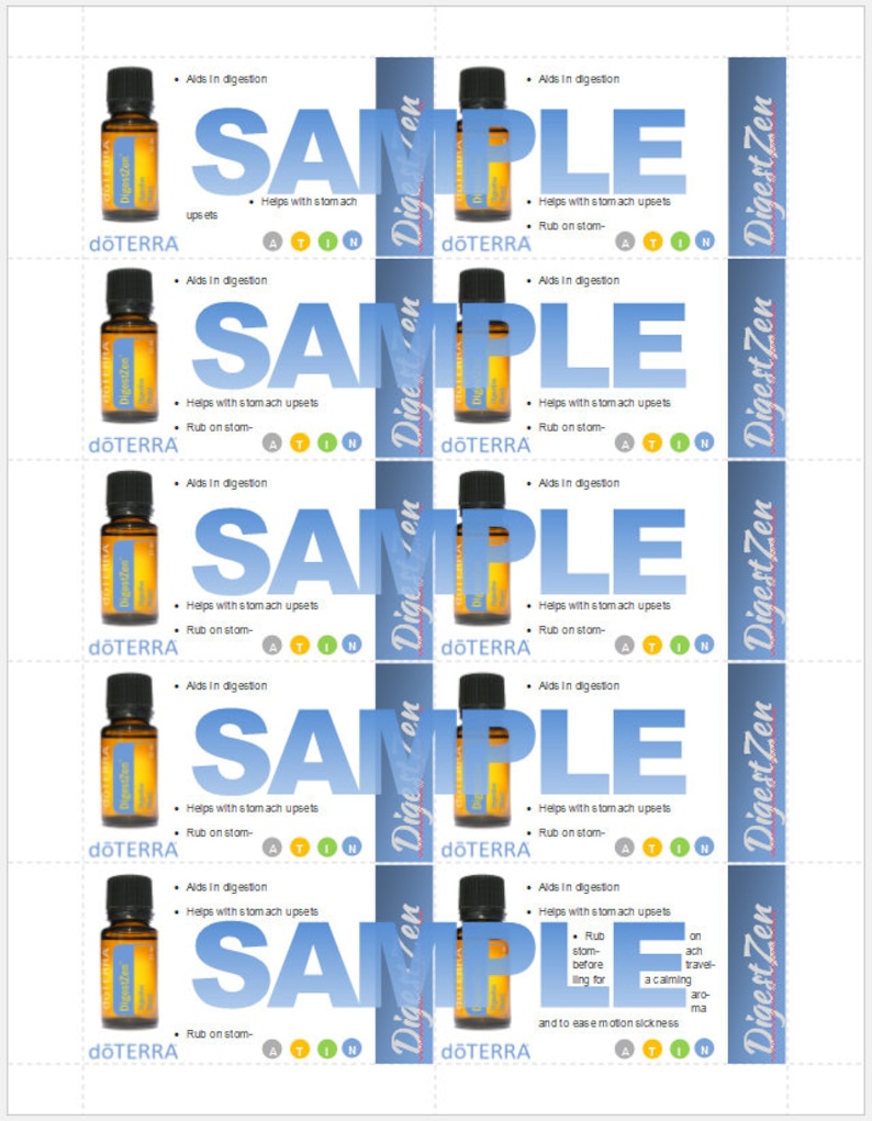 Doterra Digestzen Information Card Printable Digital Download - Etsy