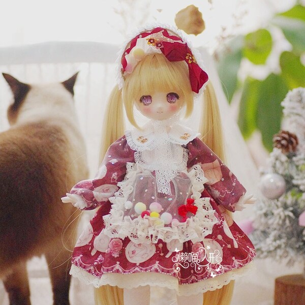 Lan Meow == Rose Tartt == 1/4 BJD Vêtements pour MDD MSD Holiday Child Outfits Lolita Robes