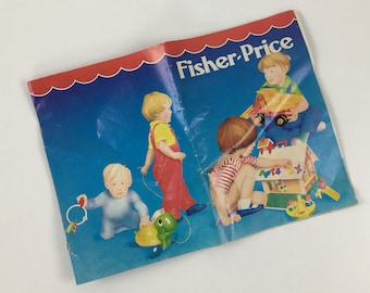 Vintage 1970s-1980s Fisher Price Catalog, In French, English and German, Printed in Belgium, In Good Condition