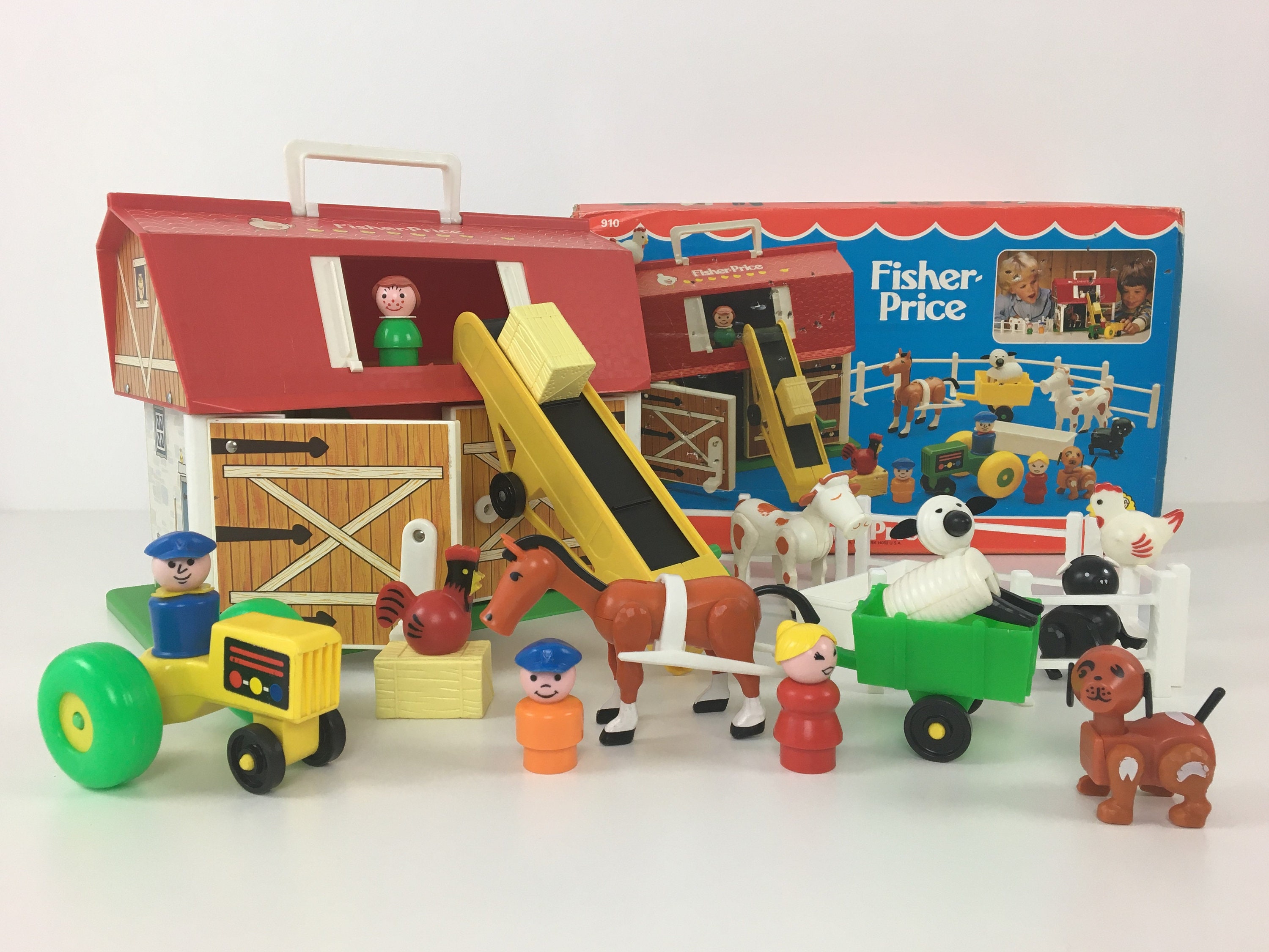 Vintage Fisher Price Farm 910 with box Made in Belgium UK Etsy