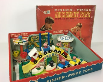 Vintage Fisher Price Amusement Park # 932 with box, Made in U.S.A., Very Rare, Complete, In Excellent Condition